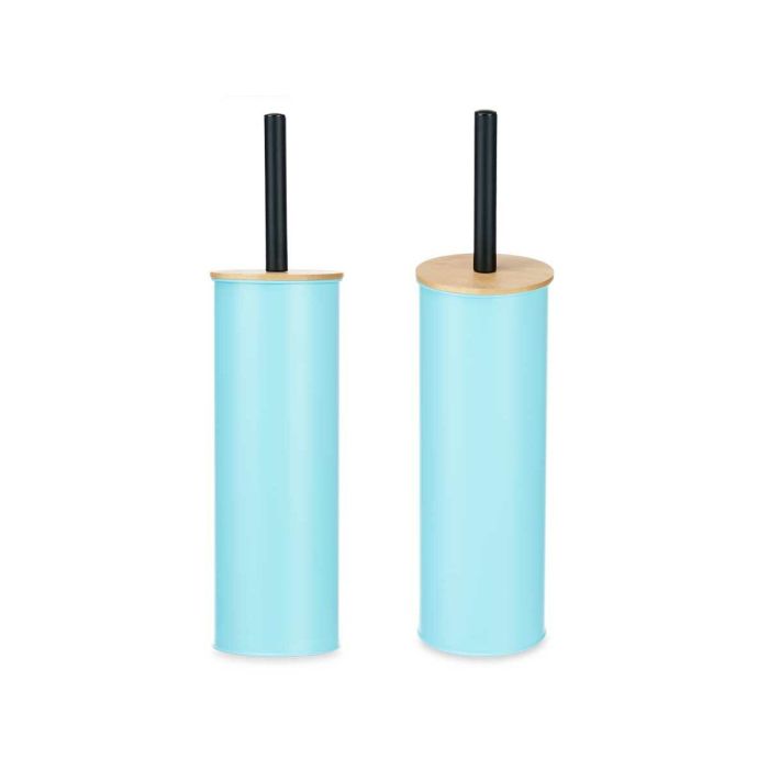 Escobilla para el Baño Azul Metal Bambú Plástico 9,5 X 27 X 9,5 cm (6 Unidades) 3