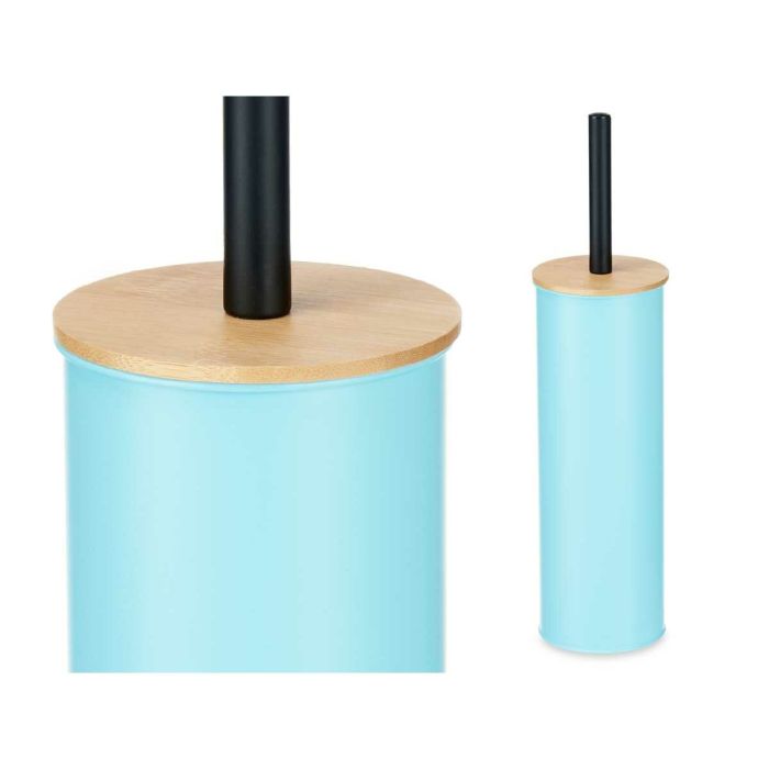 Escobilla para el Baño Azul Metal Bambú Plástico 9,5 X 27 X 9,5 cm (6 Unidades) 1