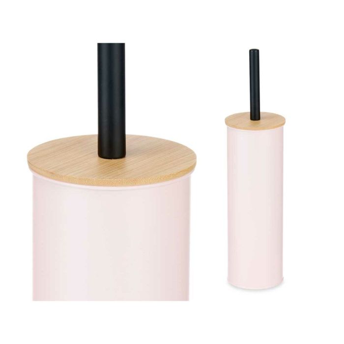 Escobilla para el Baño Rosa Metal Bambú Plástico 9,5 X 27 X 9,5 cm (6 Unidades) 1