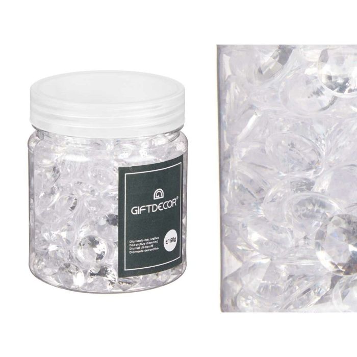 Piedras Decorativas Diamante 150 g Transparente Plástico 6,5 x 8 x 6,5 cm (16 Unidades) 1
