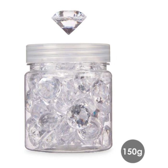 Piedras Decorativas Diamante 150 g Transparente (16 Unidades) 1