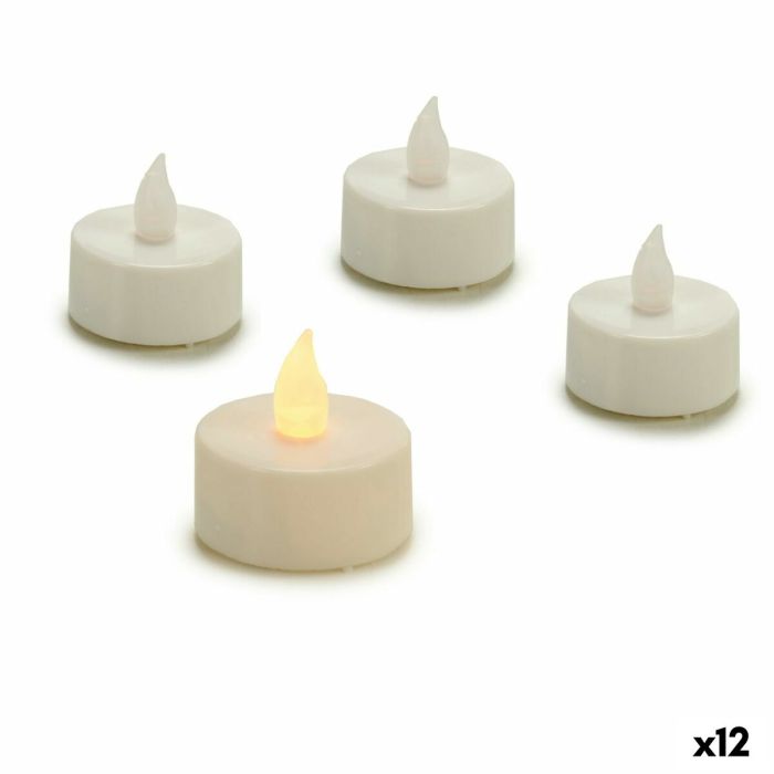 Set de Velas LED Blanco 4 x 4 x 3,7 cm (12 Unidades) 2