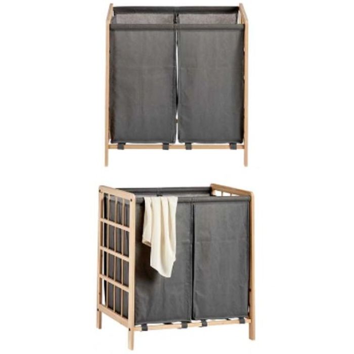 Cesto para la Ropa Sucia Marrón Gris Madera 30 L x 2 33 x 60 x 59,5 cm (12 Unidades) 1