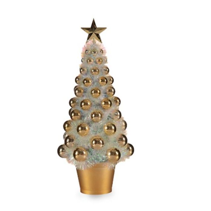 Figura Decorativa Árbol de Navidad Dorado Polipropileno PET 16 x 37,5 x 16 cm (12 Unidades) 1