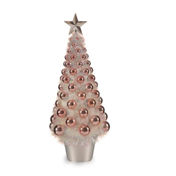 Figura Decorativa Árbol de Navidad Rosa Polipropileno PET 21,5 x 51 x 21,5 cm (12 Unidades) 1