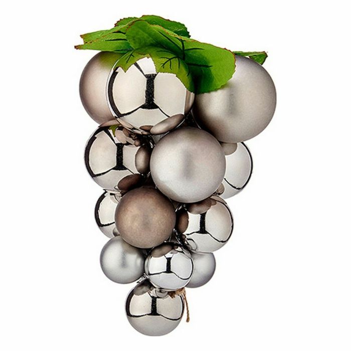 Bola de Navidad Uvas Mediano Plateado Plástico 18 x 18 x 28 cm (12 Unidades) 1 Bola de Navidad Uvas Mediano Plateado Plástico 18 x 18 x 28 cm (12 Unidades) 1