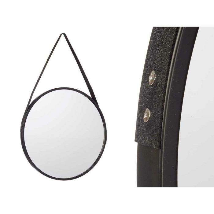 Espejo de pared Negro Cristal Polipiel 45 x 45 x 3 cm (4 Unidades) 4 Espejo de pared Negro Cristal Polipiel 45 x 45 x 3 cm (4 Unidades) 4