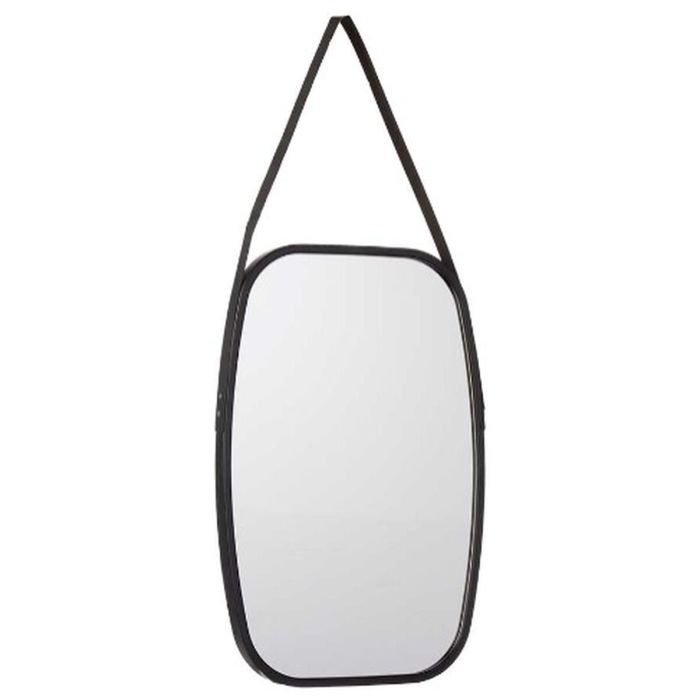 Espejo de pared Negro Cristal Polipiel 43 x 65 x 3 cm (4 Unidades) 1