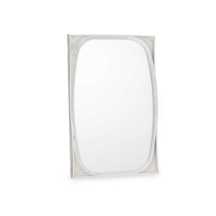 Espejo de pared Blanco Negro Cristal Polipiel 43 x 65 x 3 cm (4 Unidades) 3