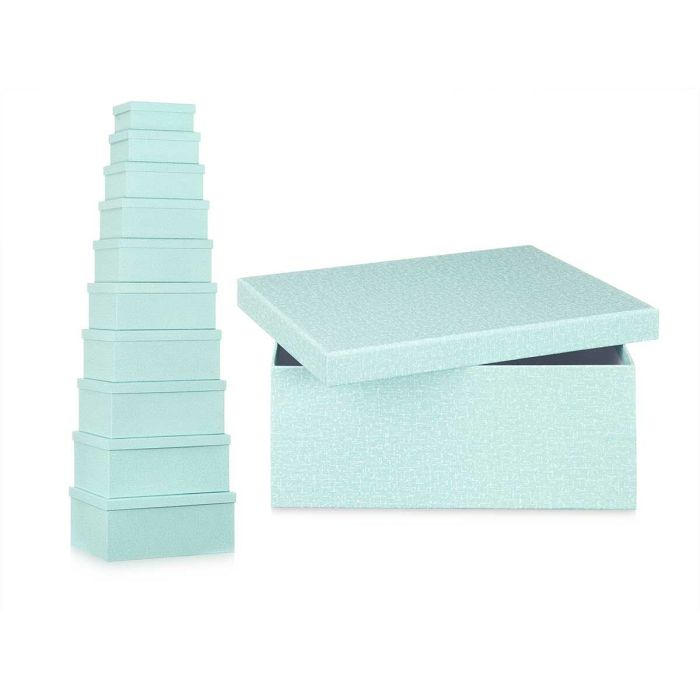 Set de Cajas Organizadoras Apilables Verde Cartón (2 Unidades) 3