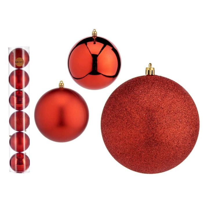 Set de Bolas de Navidad Rojo Plástico Ø 12 cm (6 Unidades) 2