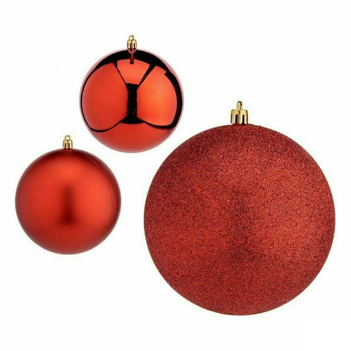 Set de Bolas de Navidad Rojo Plástico Ø 12 cm (6 Unidades) 1