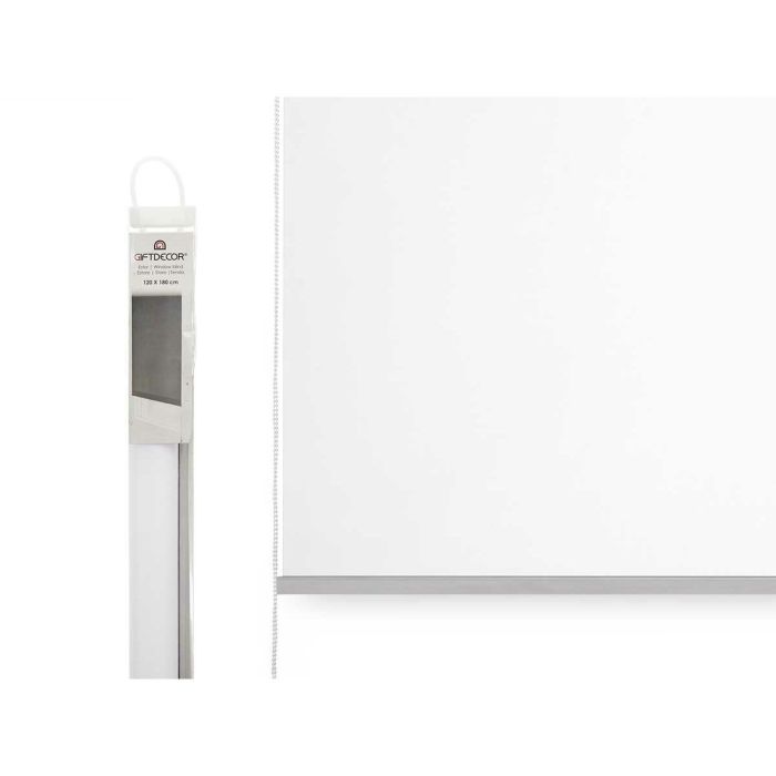 Estor Enrollable Blanco Tela Plástico 120 x 180 cm (6 Unidades) 2