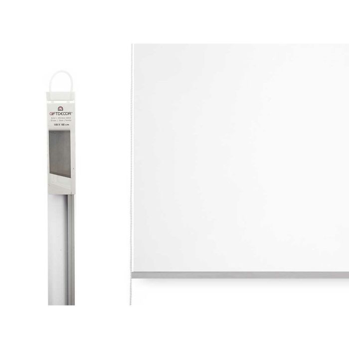 Estor Enrollable 150 x 180 cm Blanco Tela Plástico (6 Unidades) 2