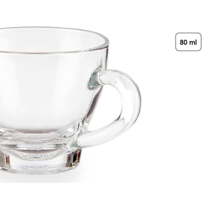 Juego de Tazas de Café Transparente Vidrio 80 ml (24 Unidades) 1