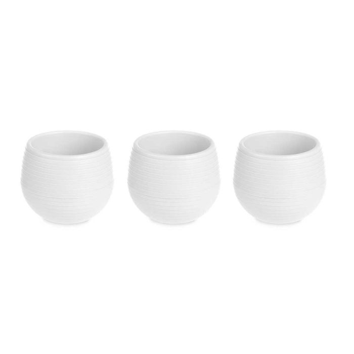 Set de Macetas Blanco Plástico 16,5 x 16,5 x 14,5 cm (4 Unidades) 2