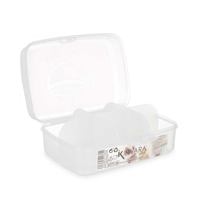 Caja de Almacenaje con Tapa Transparente Plástico 21,5 x 8 x 14,6 cm (12 Unidades) 3