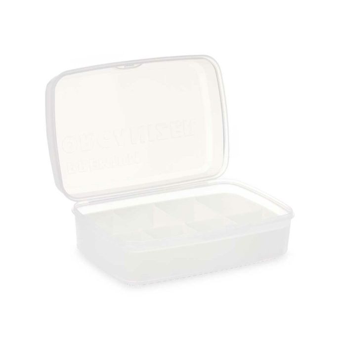 Caja de Almacenaje con Tapa Blanco Transparente Plástico 21,5 x 8,5 x 15 cm (12 Unidades) 3