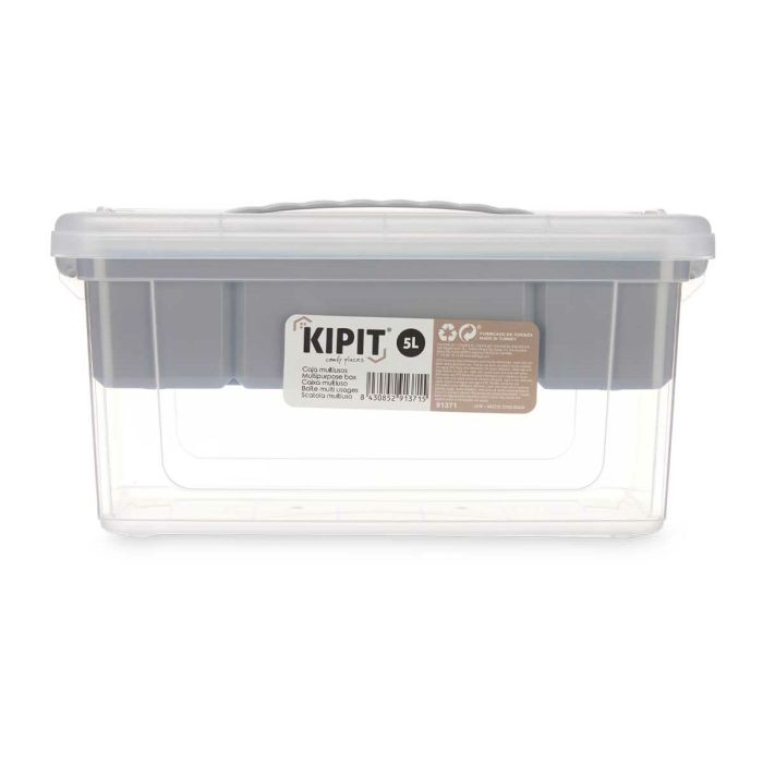 Caja Multiusos Gris Transparente Plástico 5 L 29,5 x 14,5 x 19,2 cm (6 Unidades) 2
