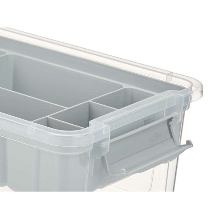 Caja Multiusos Gris Transparente Plástico 5 L 29,5 x 14,5 x 19,2 cm (6 Unidades) 1