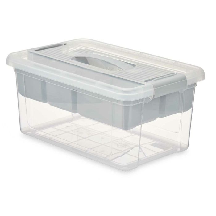 Caja Multiusos Gris Transparente Plástico 9 L 35,5 x 17 x 23,5 cm (6 Unidades) 3