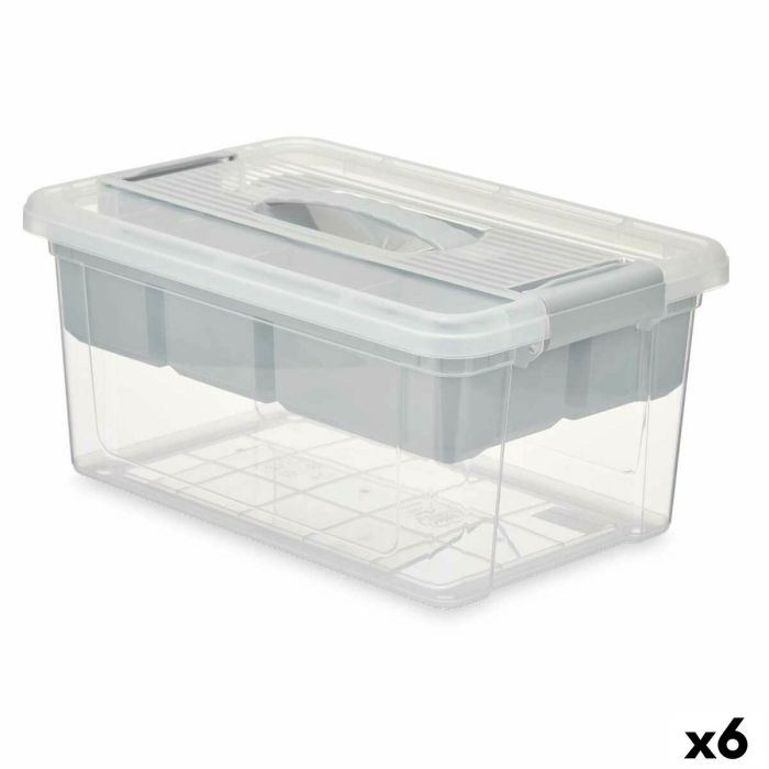 Caja de Almacenaje con Tapa Transparente Plástico 22 L 32 x 20,5 x 50 cm (6  Unidades) 