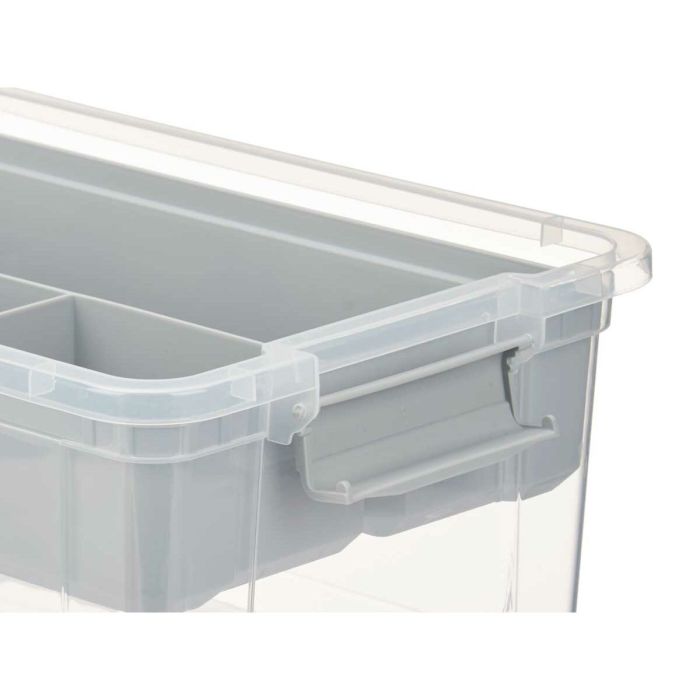 Caja Multiusos Gris Transparente Plástico 9 L 35,5 x 17 x 23,5 cm (6 Unidades) 1