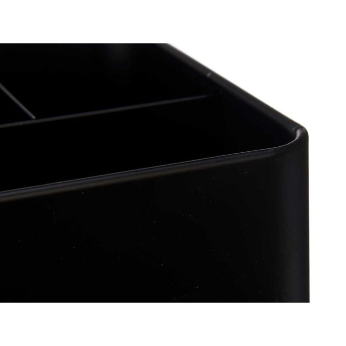 Cesta Multiusos Cubiertos Negro Metal 18 x 13,3 x 15,3 cm (6 Unidades) 1