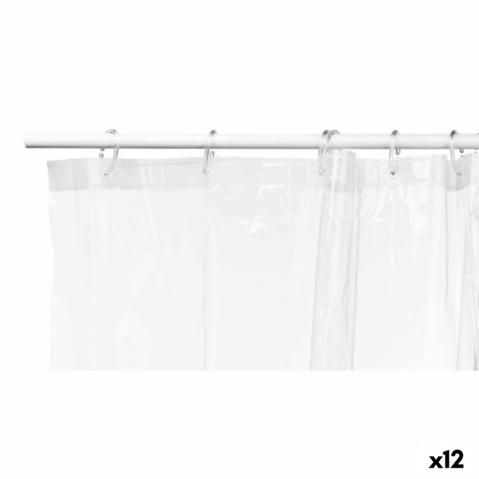 Cortina de Ducha Transparente Polietileno EVA 180 x 180 cm (12 Unidades) 