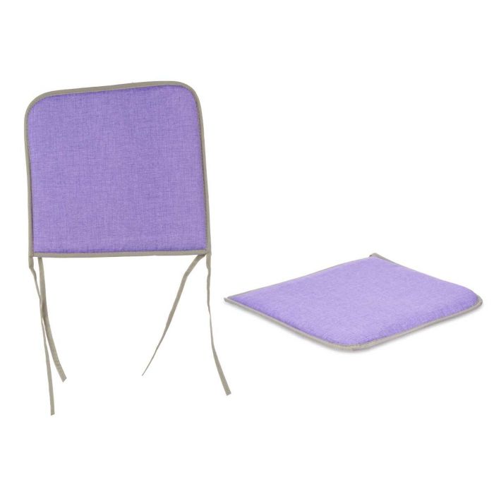 Cojín para sillas Lila 38 x 2,5 x 38 cm (4 Unidades) 2