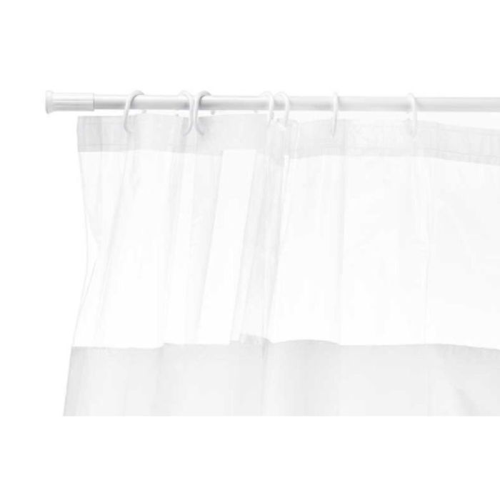 Cortina de Ducha 180 x 180 cm Transparente Blanco Plástico PEVA (12 Unidades) 2