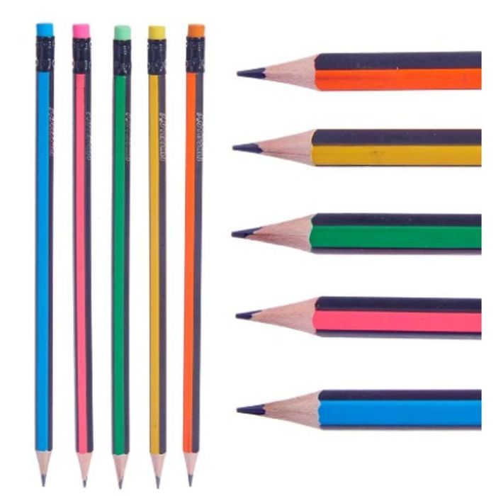 Set de Lápices Rayas Multicolor Madera (12 Unidades) 1