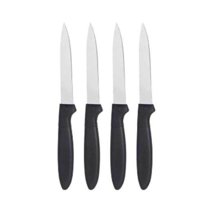 Set de Cuchillos Negro Plateado Acero Inoxidable Plástico 19,5 x 2 x 1 cm (12 Unidades) 2