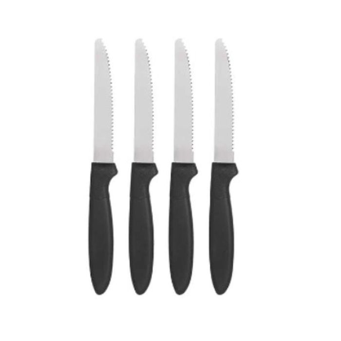 Set de Cuchillos Negro Plateado Acero Inoxidable Plástico 19,5 cm (12 Unidades) 2