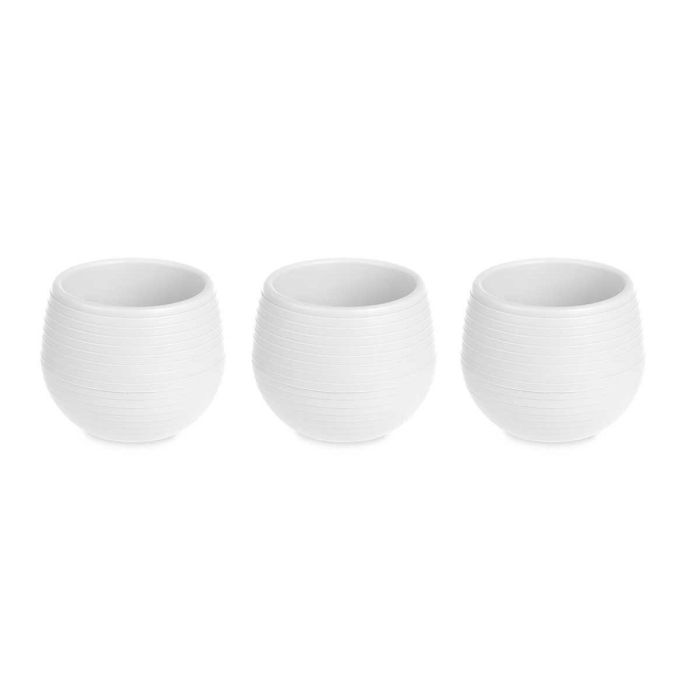 Set de Macetas 6,2 x 6,2 x 6,6 cm Blanco Plástico (8 Unidades) 3