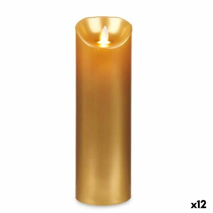 Vela LED Dorado 8 x 8 x 25 cm (12 Unidades)