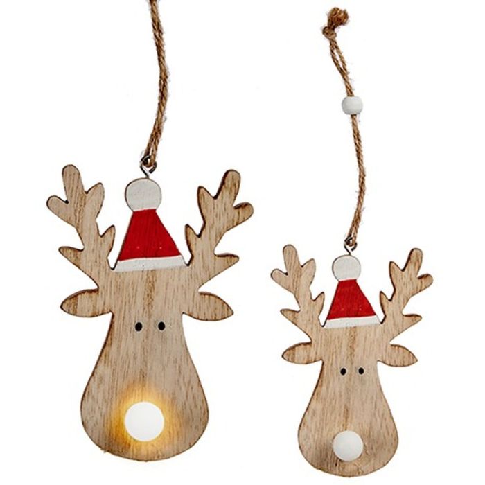 Adorno Navideño Reno Marrón Madera 7,5 x 2,5 x 17 cm (24 Unidades) 1