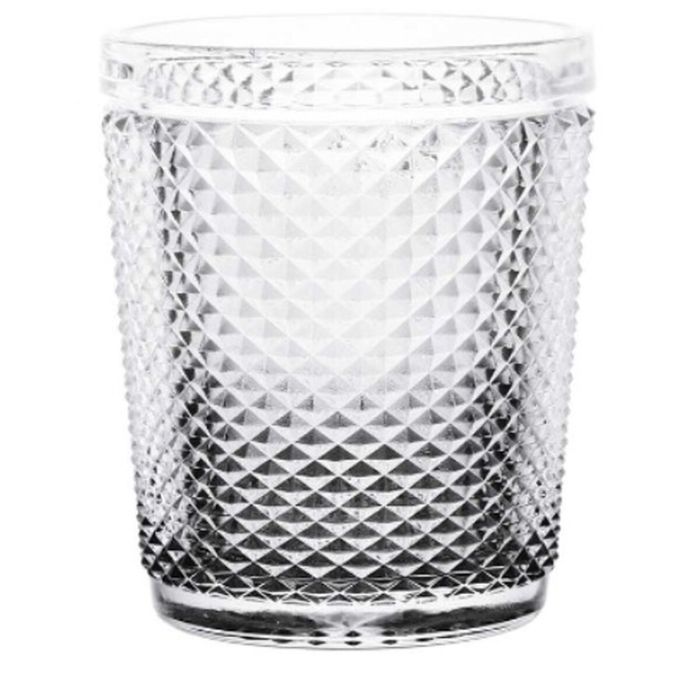 Vaso Diamante Transparente Antracita Vidrio 300 ml (6 Unidades) 1