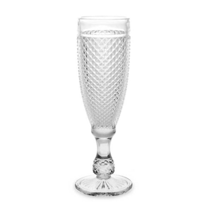 Copa de champán Diamante Transparente Vidrio 185 ml (6 Unidades) 1