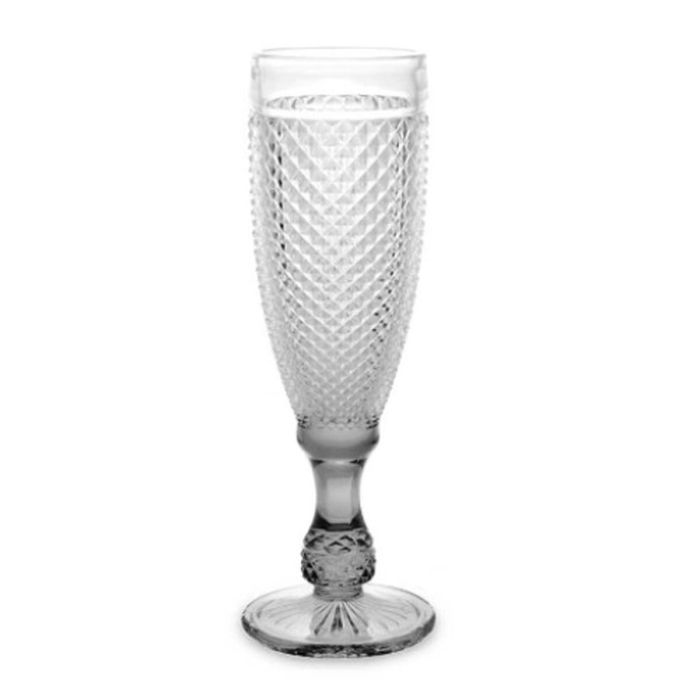 Copa de champán Diamante Transparente Antracita Vidrio 185 ml (6 Unidades) 1