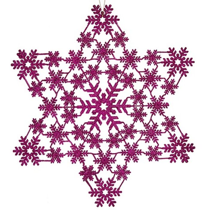 Adorno Navideño Estrella Fucsia 29 x 0,1 x 32 cm (24 Unidades) 1