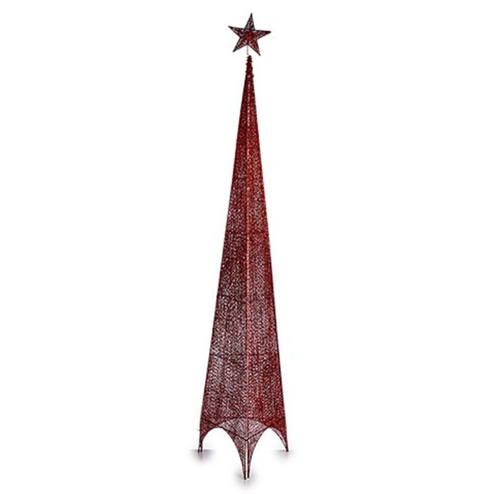 Árbol de Navidad Torre Rojo Metal Plástico 39 x 186 x 39 cm (4 Unidades) 2