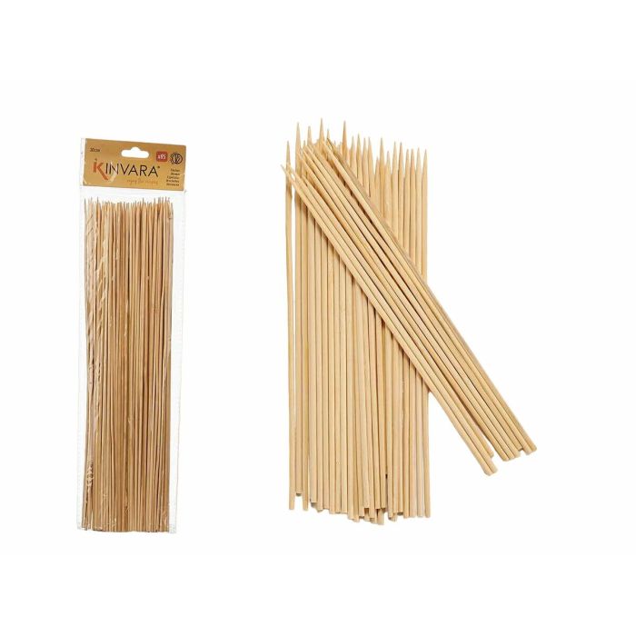 Set de Pinchos para Barbacoa Bambú 0,3 x 30 x 0,3 cm (48 Unidades) 1