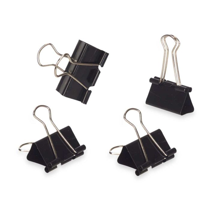 Pinzas Clip Grande Negro Metal (24 Unidades) 2