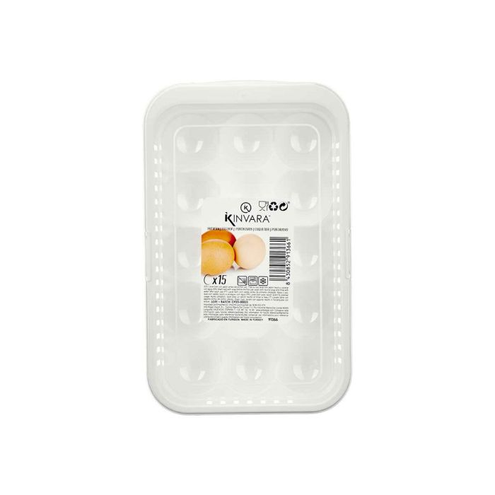 Huevera Blanco Transparente Plástico 17,5 x 7 x 28,5 cm (12 Unidades) 2