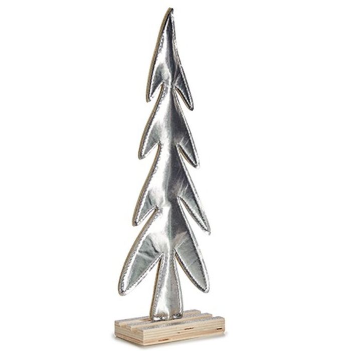 Figura Decorativa Árbol de Navidad Gris Madera 5 x 32,5 x 11,5 cm (24 Unidades) 1