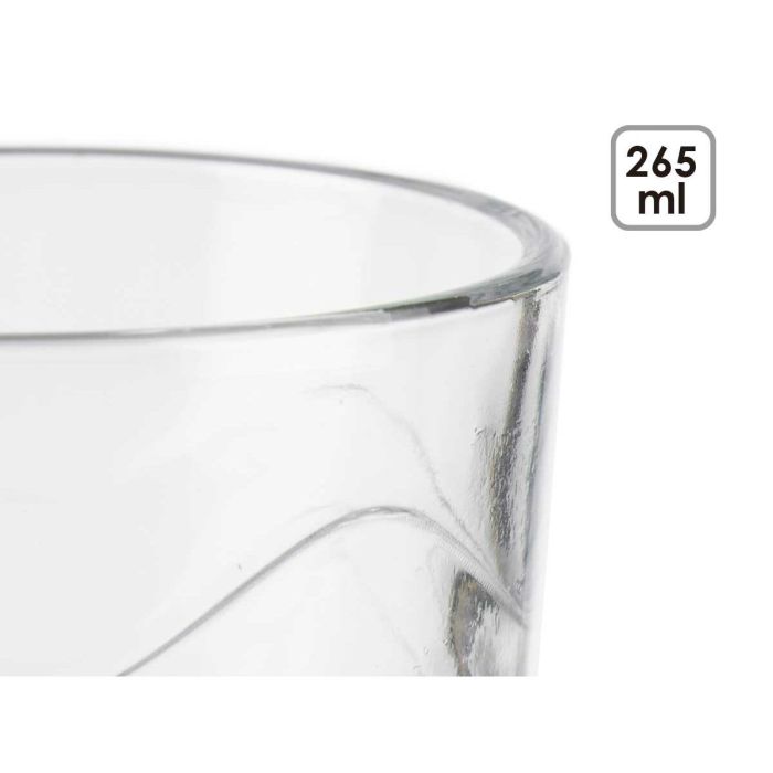 Set de Vasos Ondas Transparente Vidrio 265 ml (8 Unidades) 1