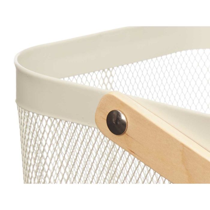 Cesta Blanco Madera Metal 24,5 x 18 x 25 cm (6 Unidades) 1 Cesta Blanco Madera Metal 24,5 x 18 x 25 cm (6 Unidades) 1