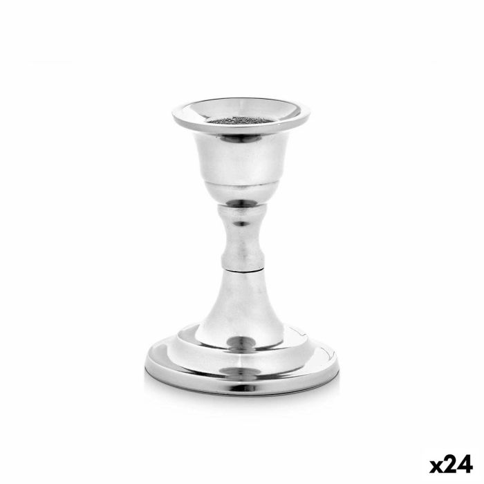 Candelabro Plateado Aluminio 4,5 x 9 x 6 cm (24 Unidades)