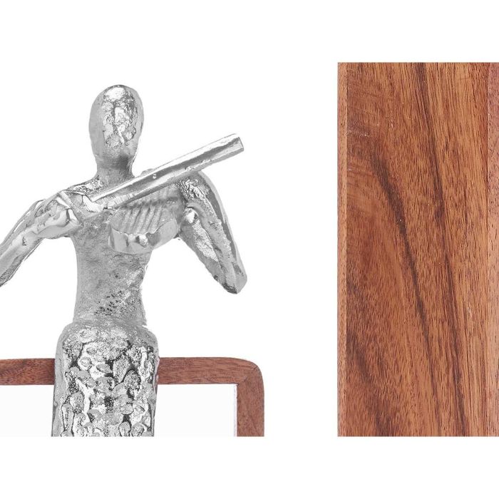 Figura Decorativa Violín Plateado Madera Metal 13 x 27 x 13 cm 1